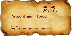 Petschinger Tomaj névjegykártya